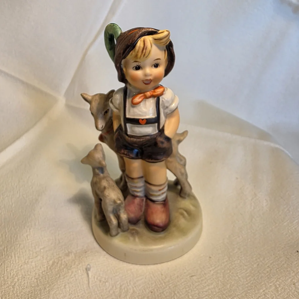 Vintage Goebel Hummel Little Goat Herder Charming Boy w Goats Figurine TMK 6